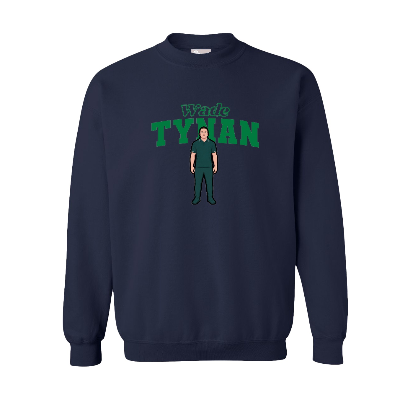 Fleece Crew — Name Arch in Navy