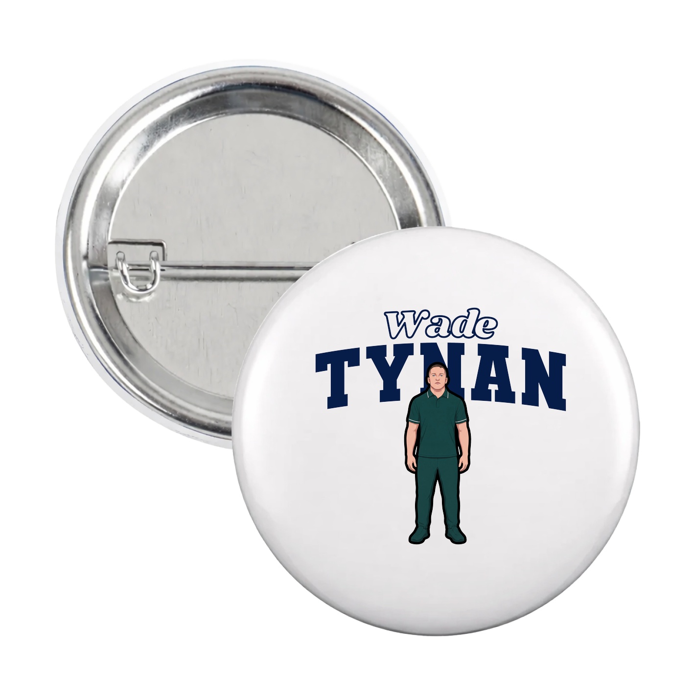 Game Day Button — Name Arch in White