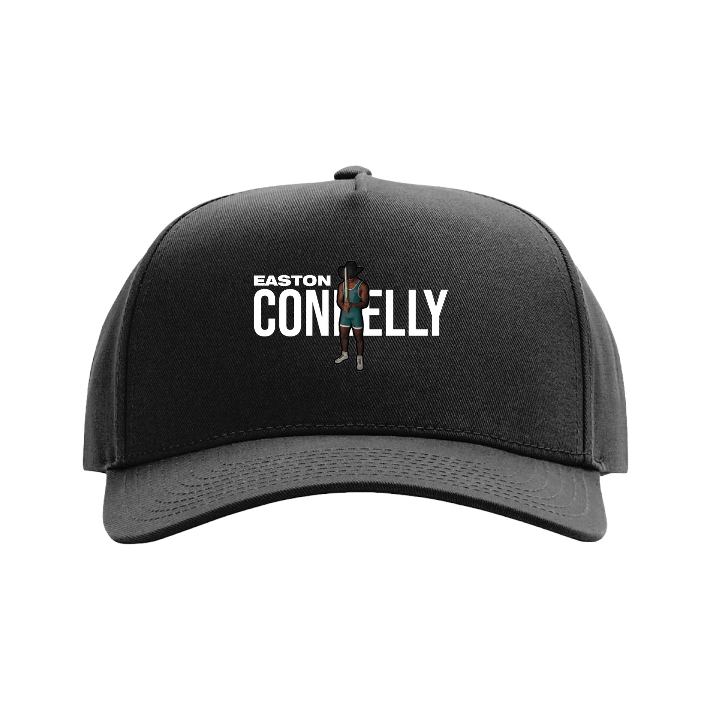 Full Fabric Five-Panel Champ Cap — Player Name in Black