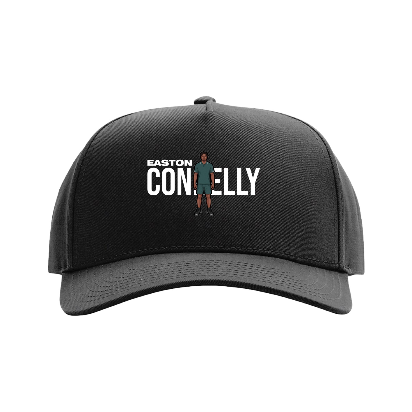 Full Fabric Five-Panel Champ Cap — Player Name in Black