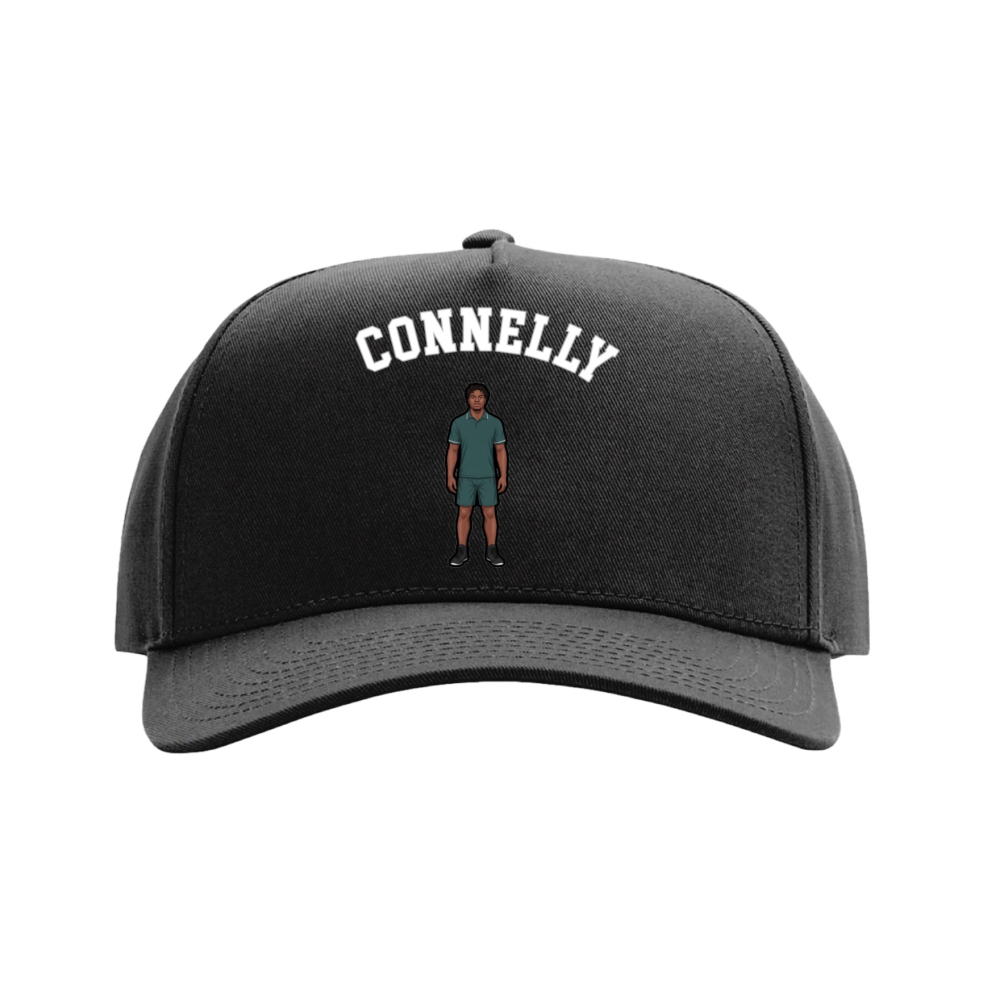 Full Fabric Five-Panel Champ Cap — Shirsey Arch in Black
