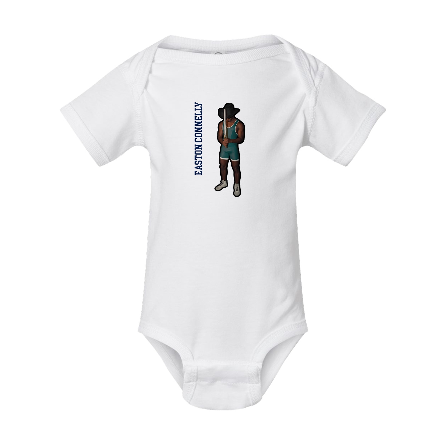 Baby Onesie — Name Vertical in White