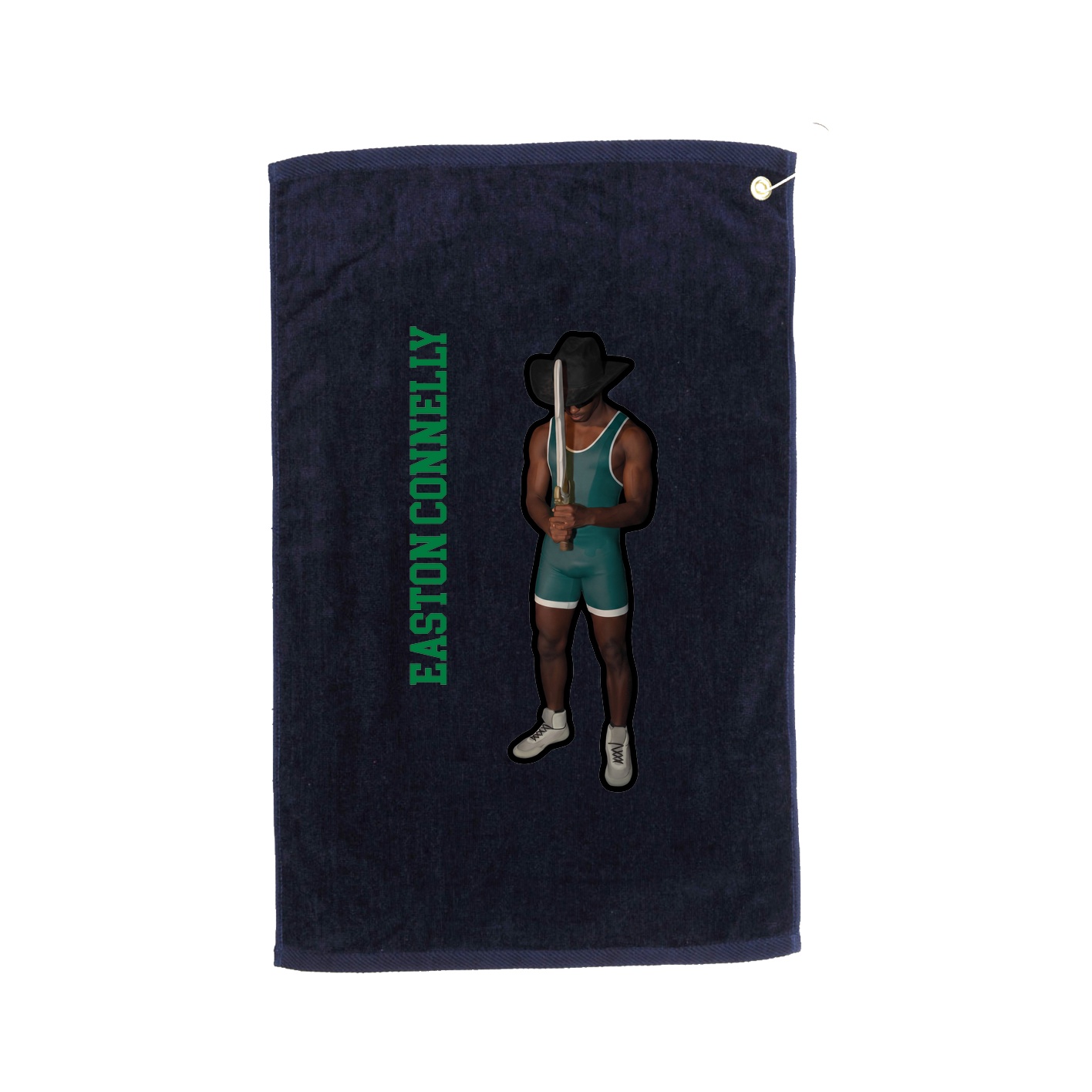 Golf Towel — Name Vertical in Navy