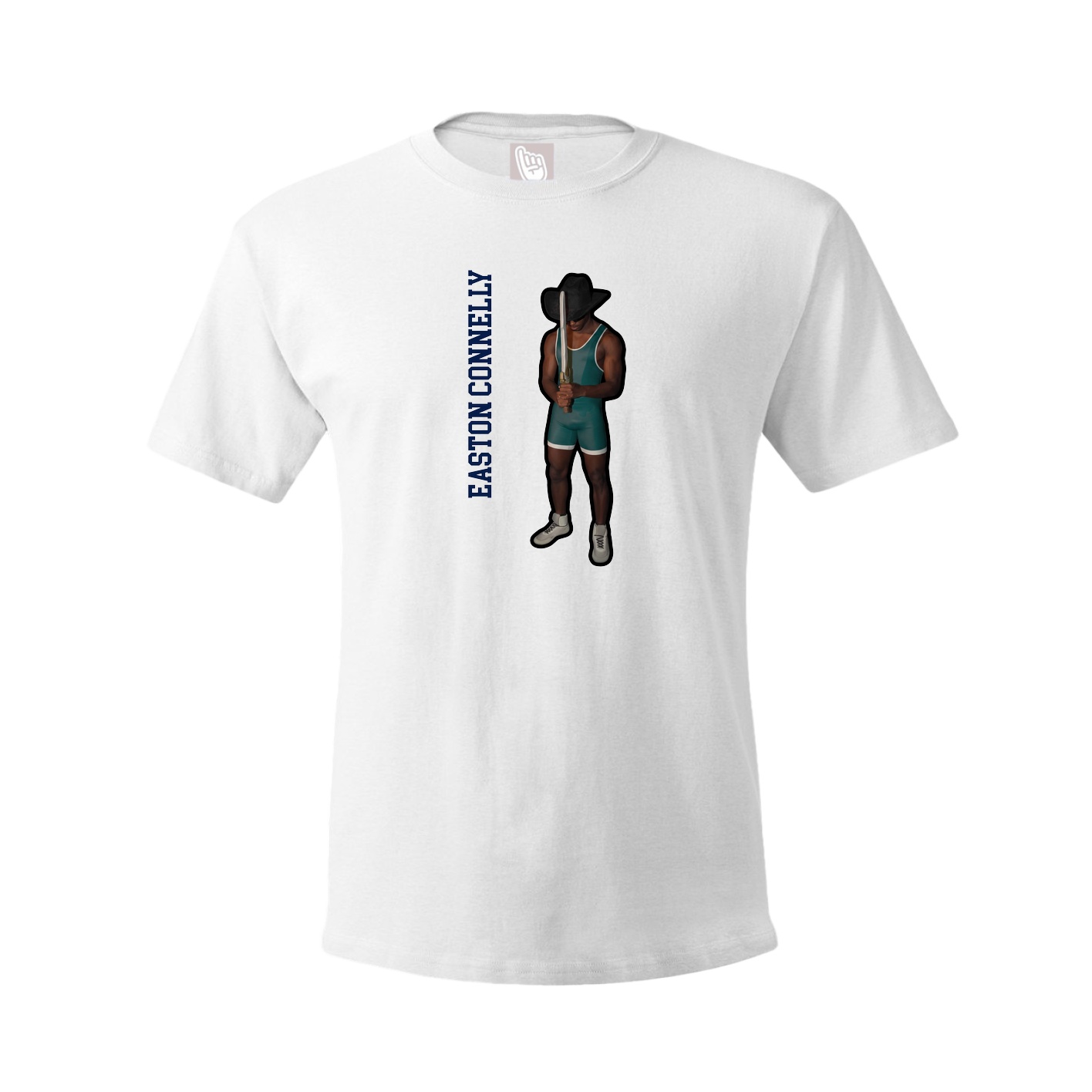 Youth Tee — Name Vertical in White