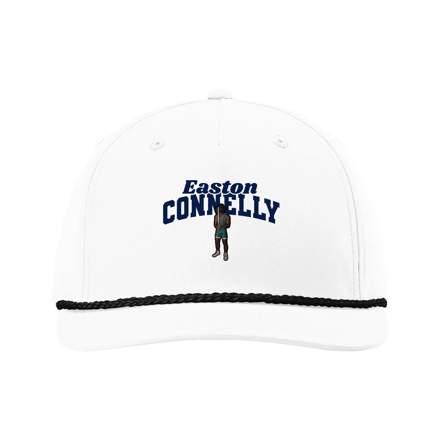 Five-Panel Classic Rope Cap — Signature Arch in White
