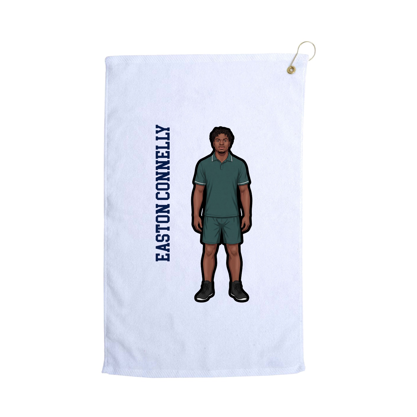 Golf Towel — Name Vertical in White