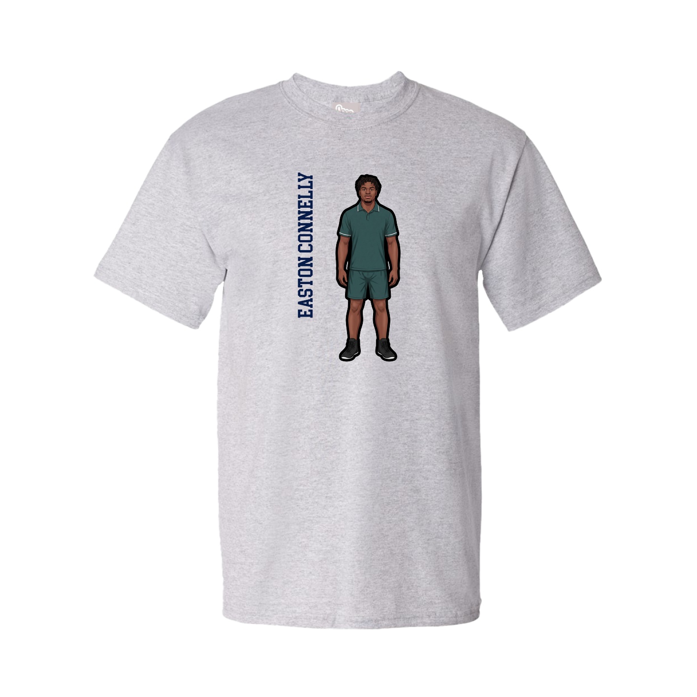 Tee — Name Vertical in Grey