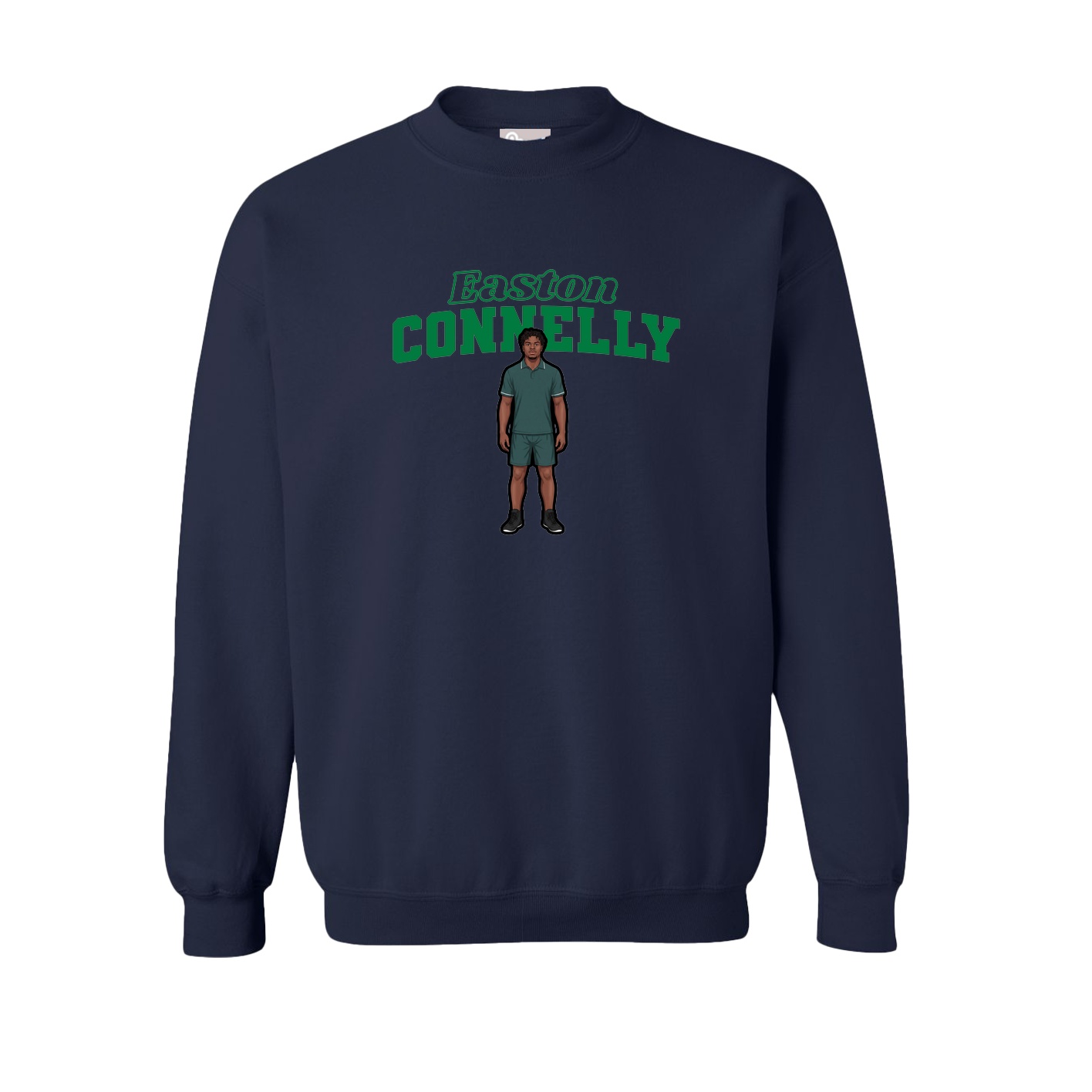 Fleece Crew — Name Arch in Navy