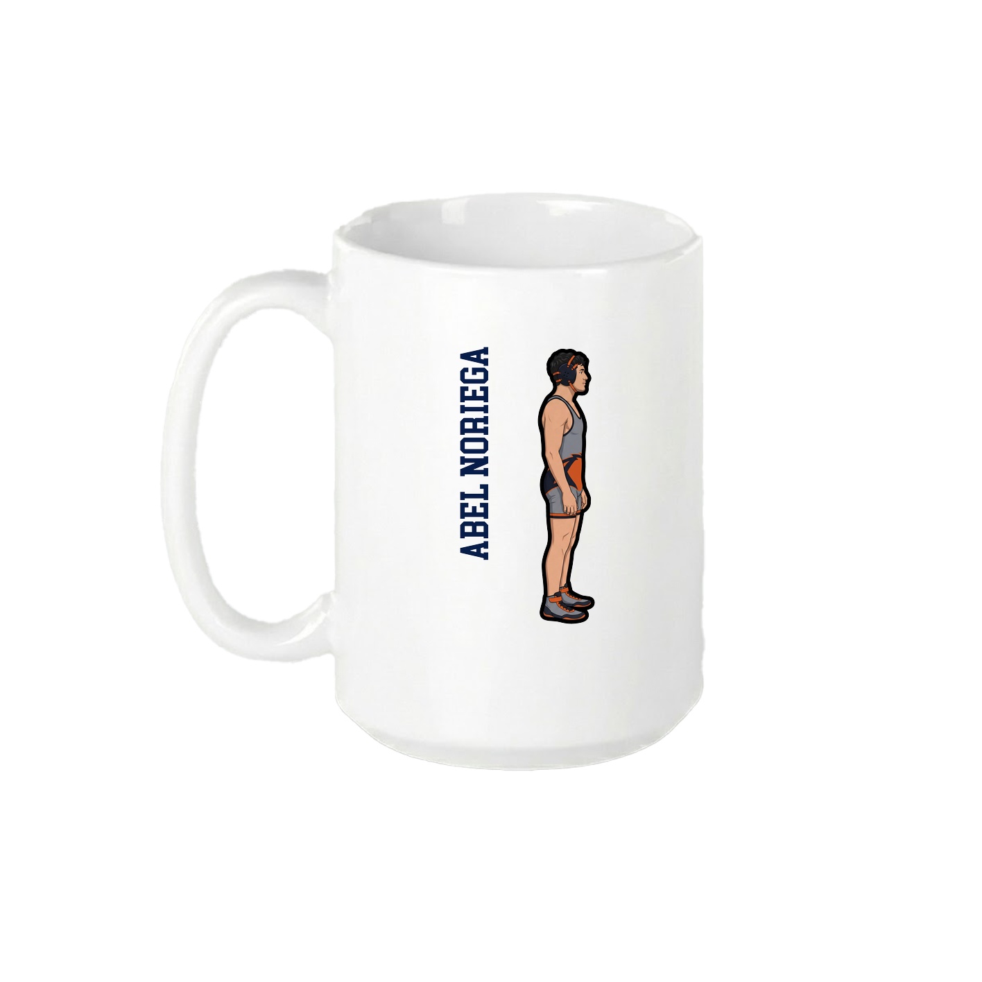 15oz Coffee Mug — Name Vertical in White