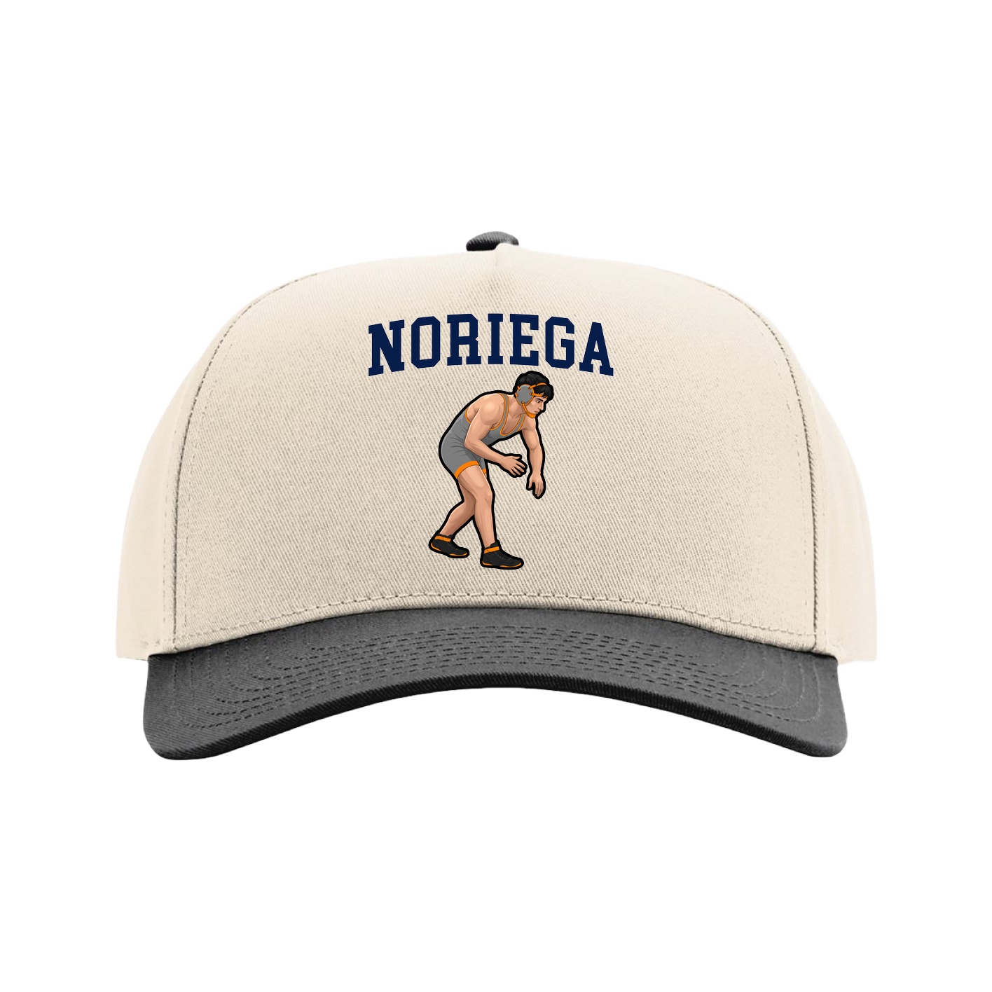 Full Fabric Five-Panel Champ Cap — Shirsey in Cream/Black