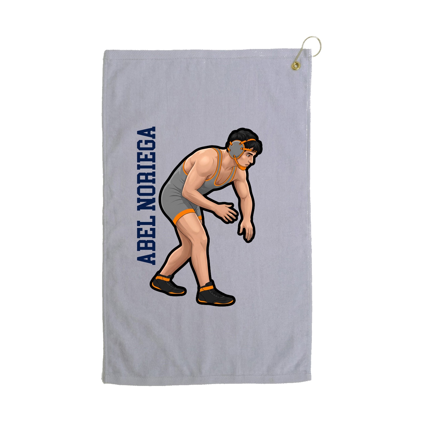 Golf Towel — Name Vertical in Grey