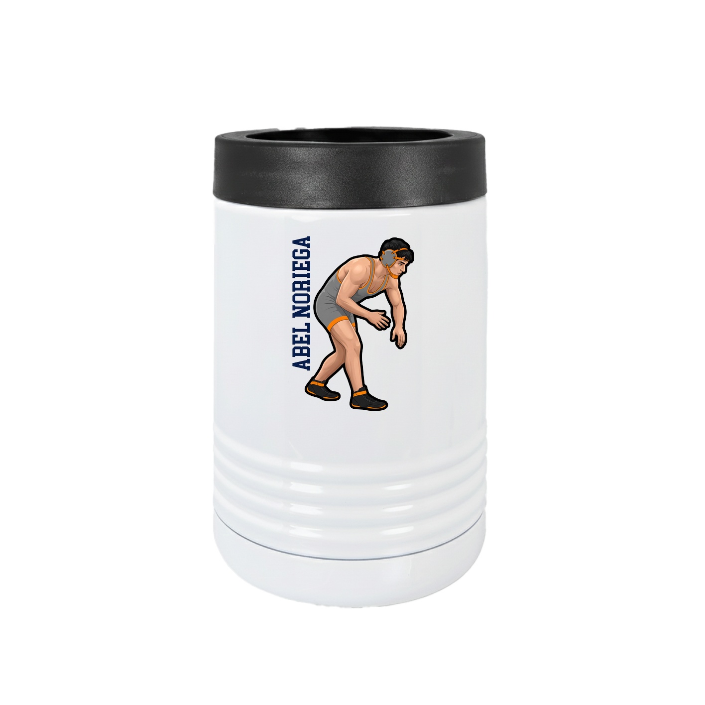Beverage Holder — Name Vertical in White