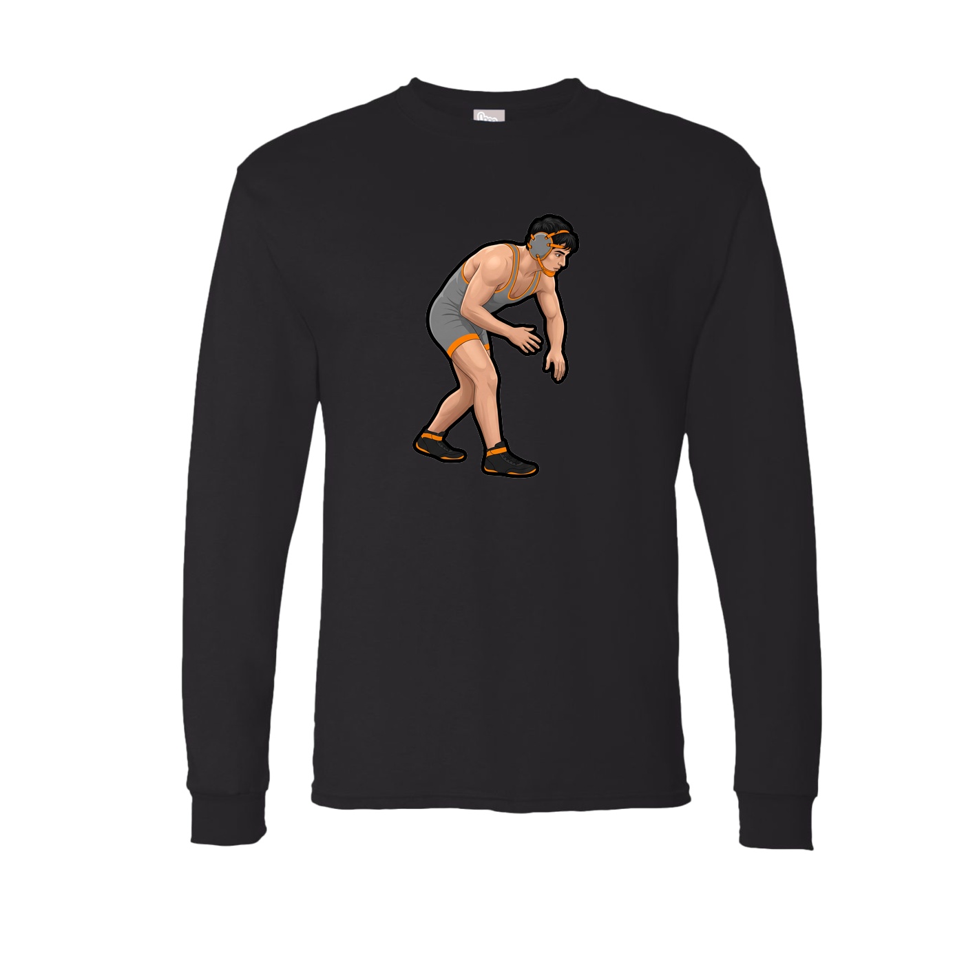 Long Sleeve Tee — Name Vertical in Black