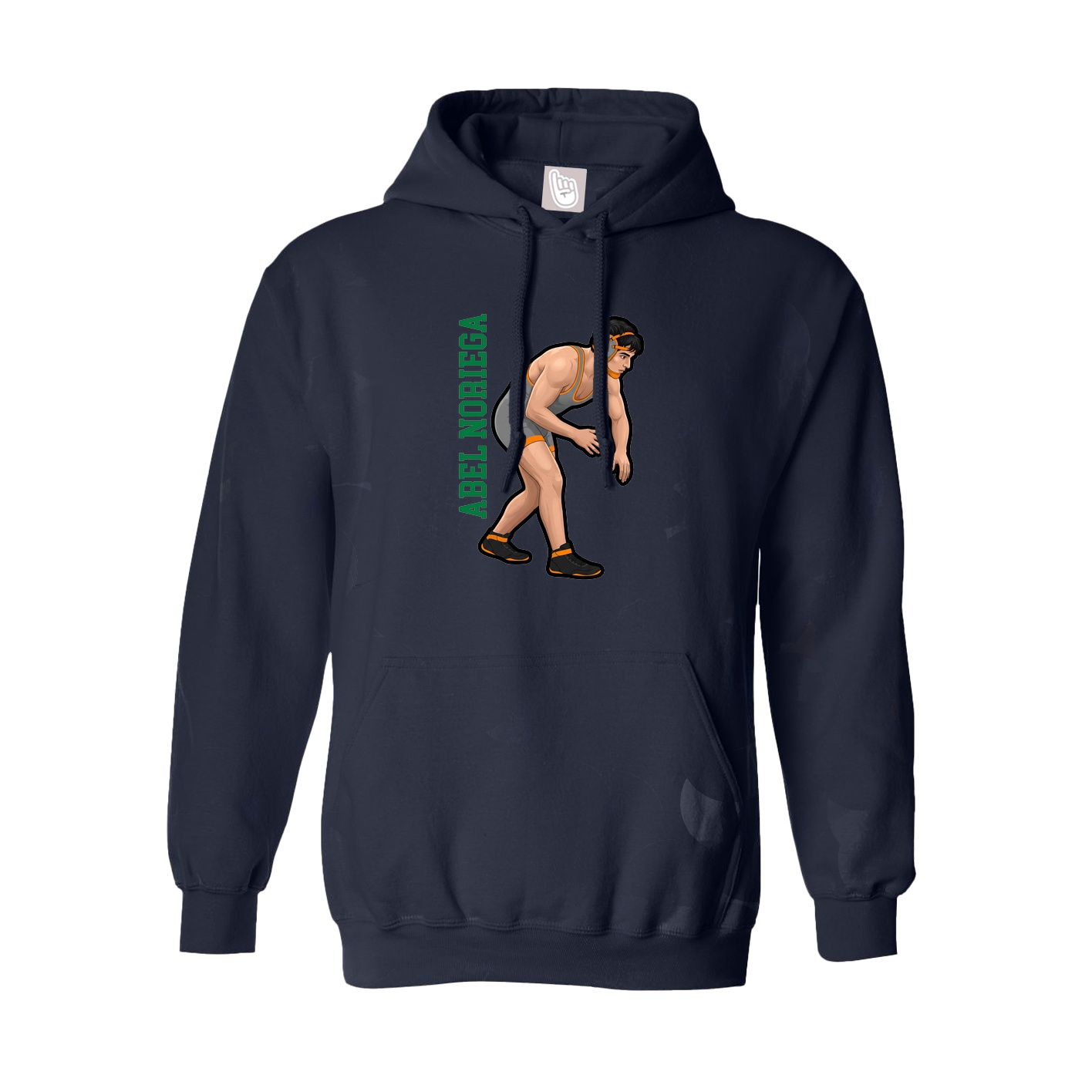 Hoodie — Name Vertical in Navy