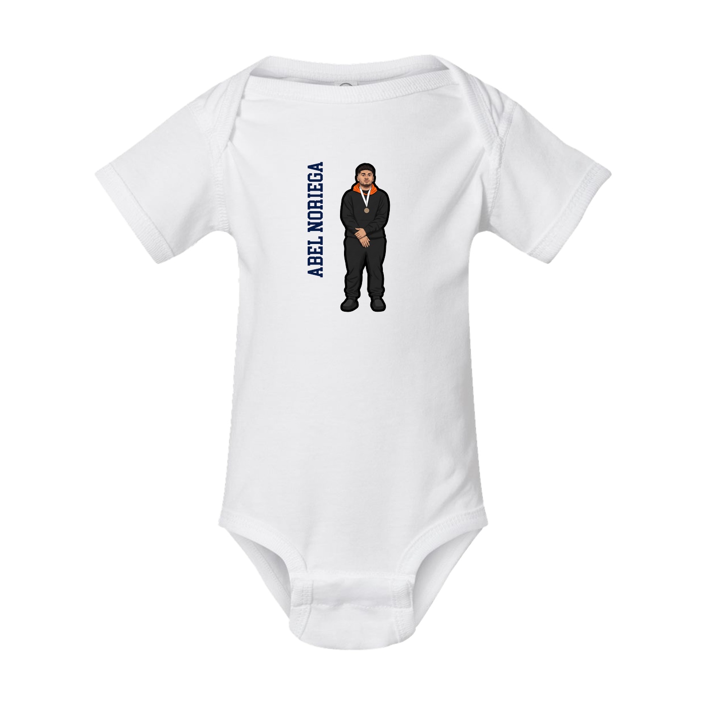 Baby Onesie — Name Vertical in White
