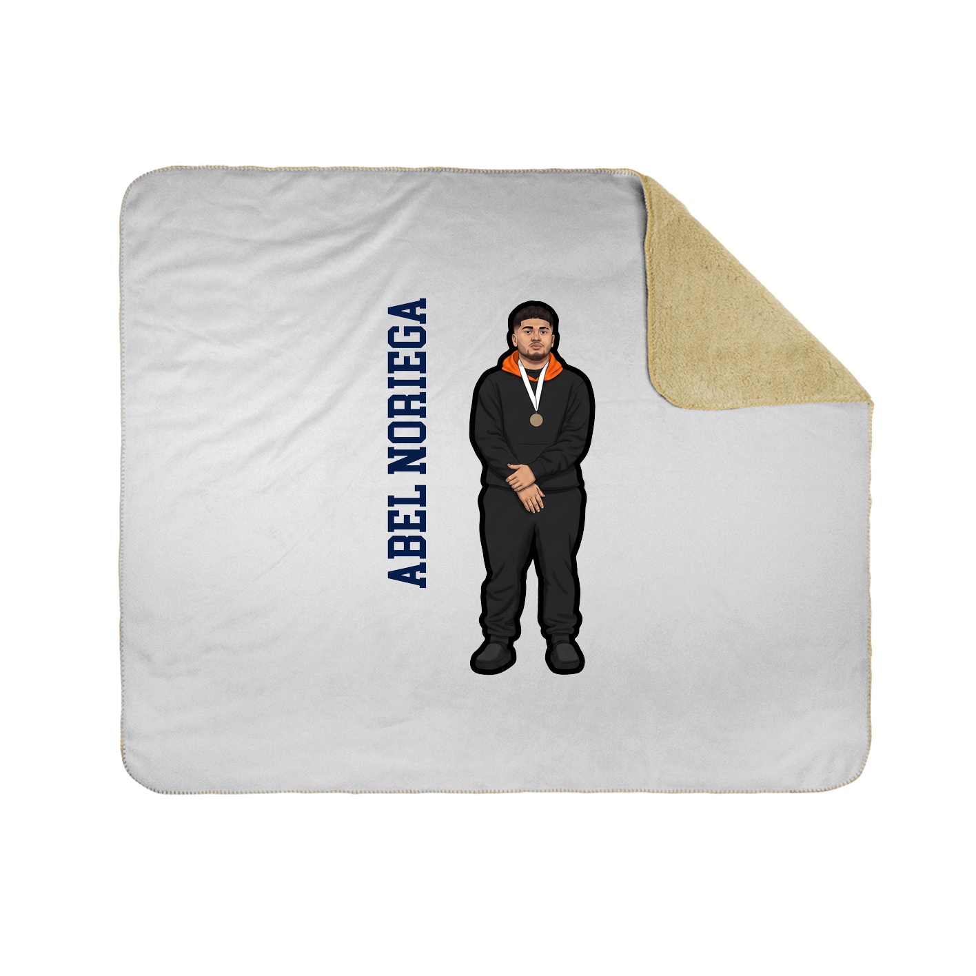 Throw Blanket — Name Vertical in White