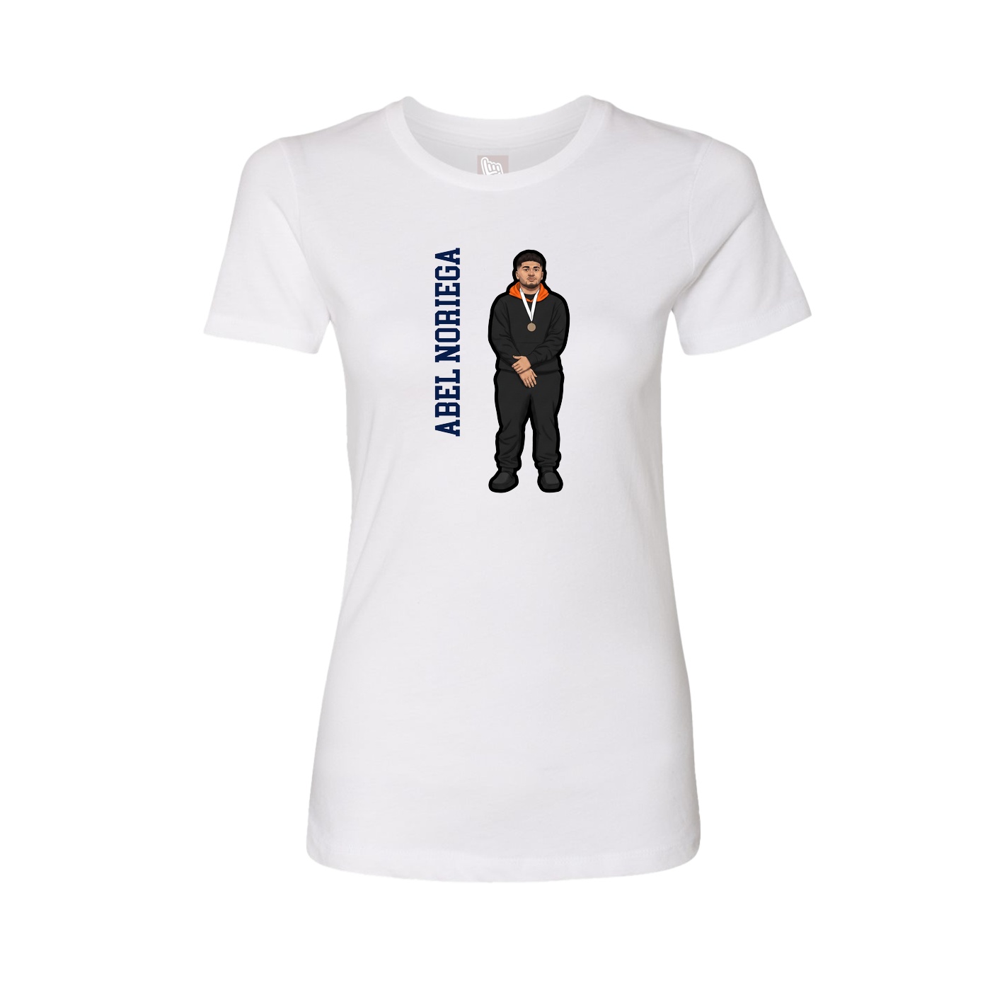Womens Tee — Name Vertical in White