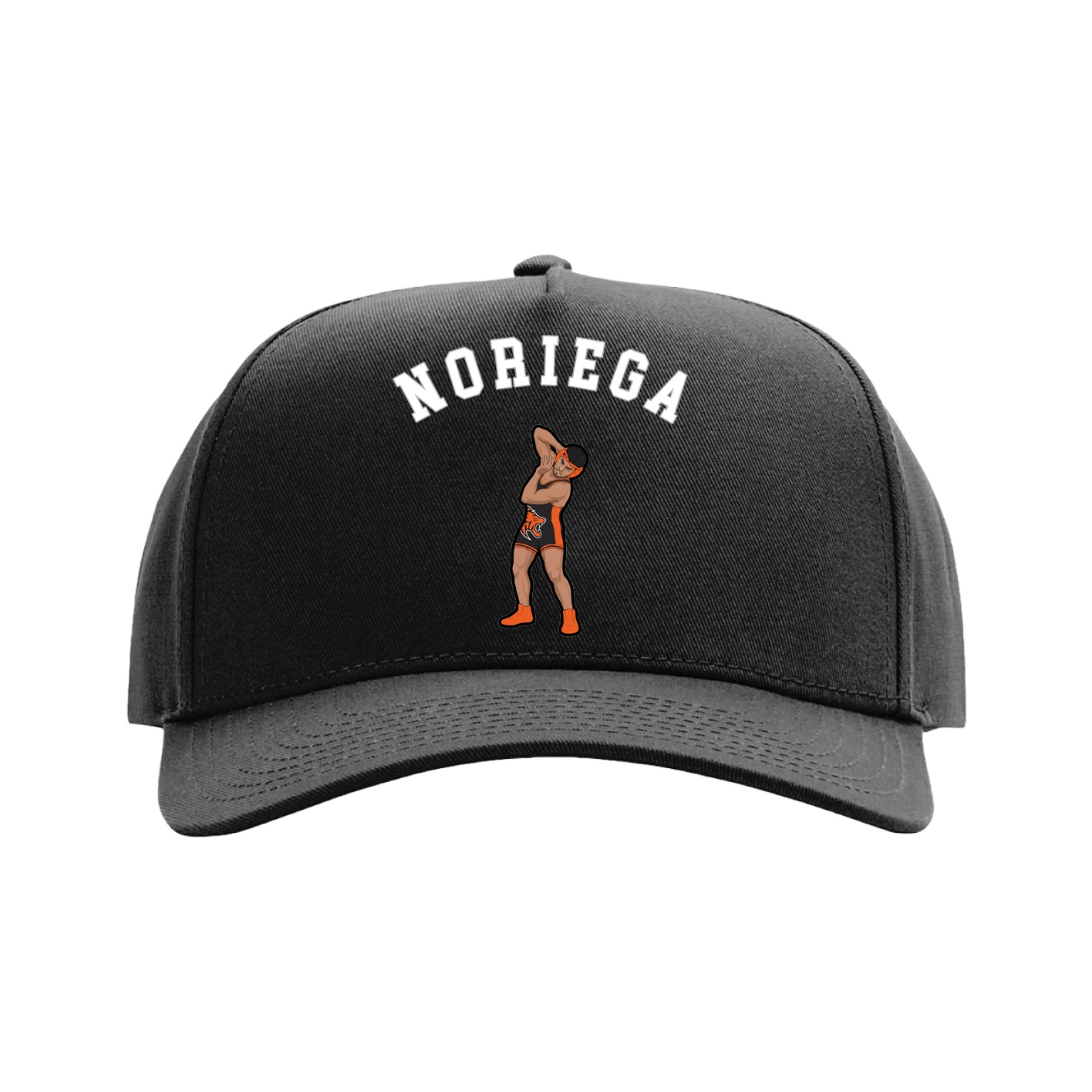 Full Fabric Five-Panel Champ Cap — Shirsey Arch in Black