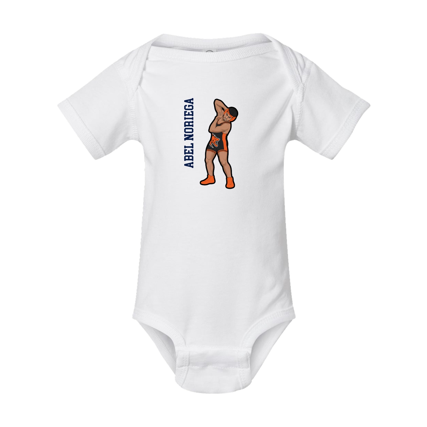 Baby Onesie — Name Vertical in White