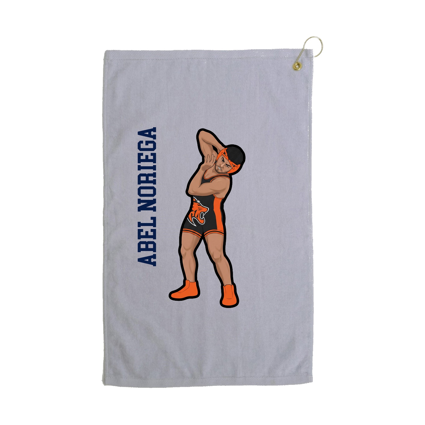 Golf Towel — Name Vertical in Grey