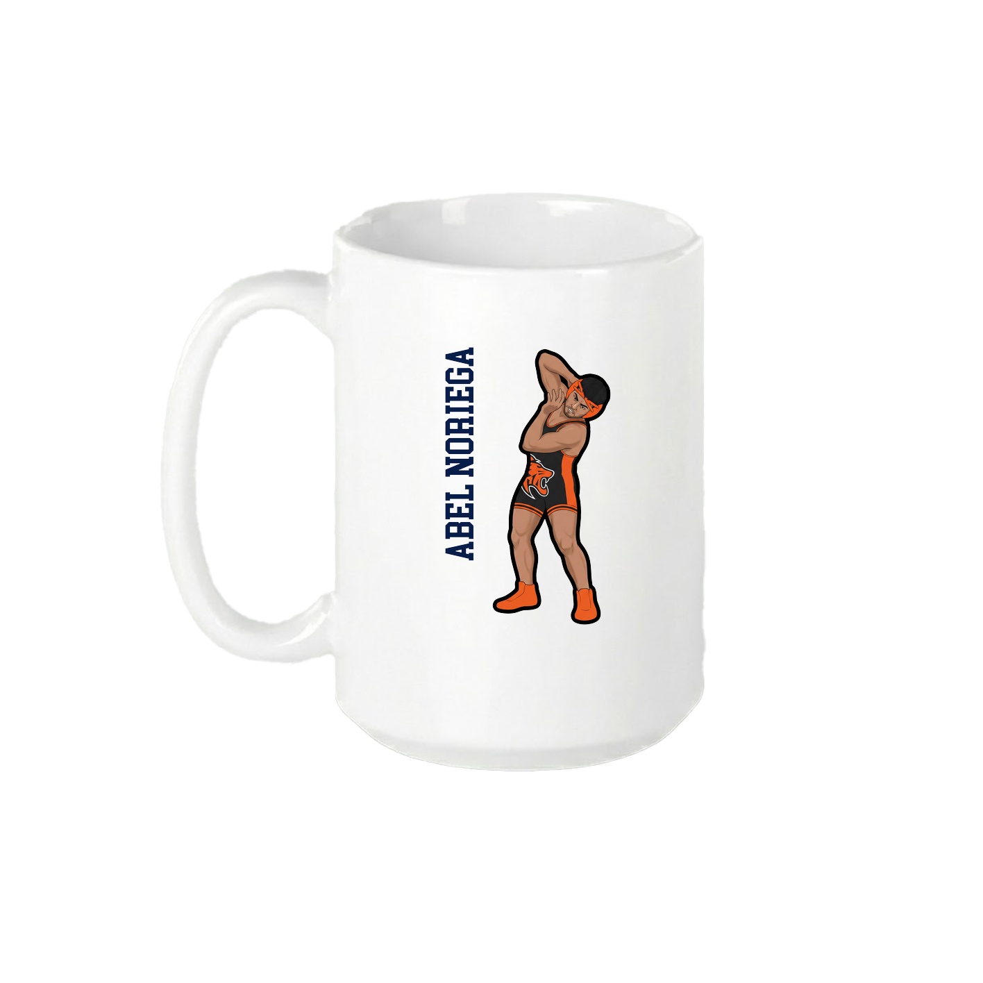 15oz Coffee Mug — Name Vertical in White