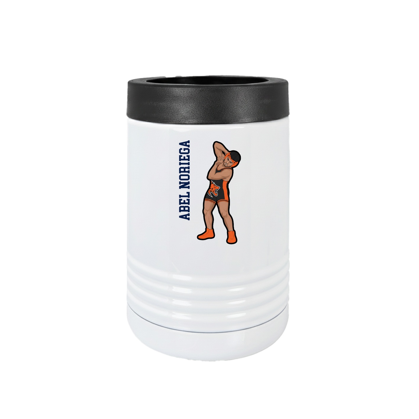 Beverage Holder — Name Vertical in White