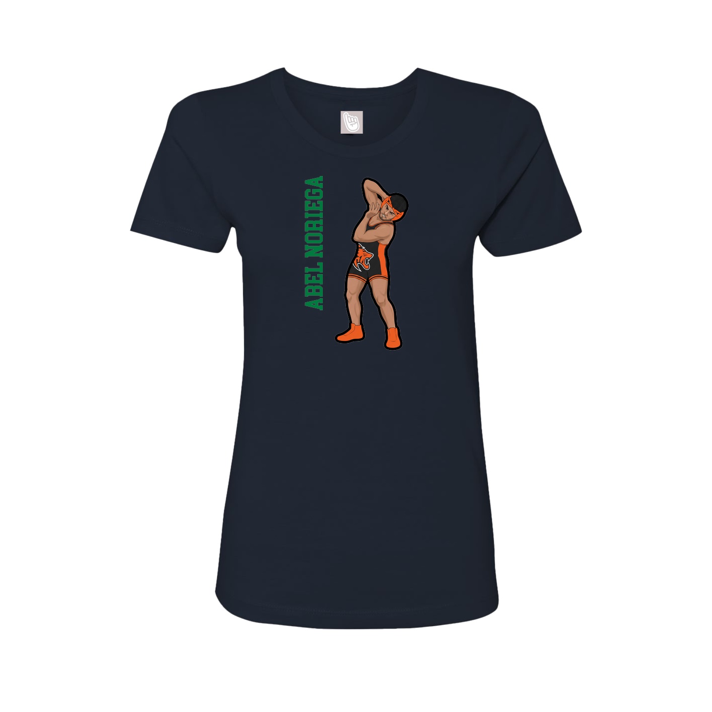 Womens Tee — Name Vertical in Navy