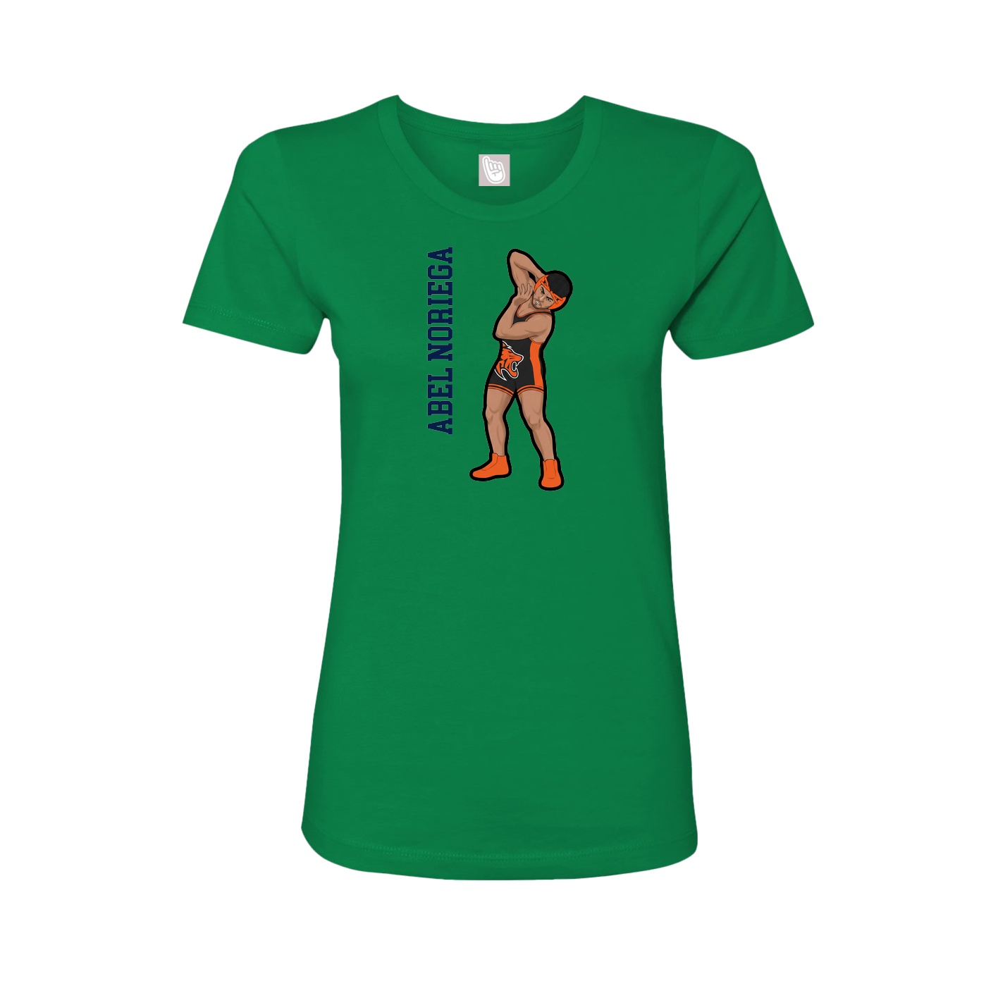 Fitted Women's Tee — Name Vertical in Green