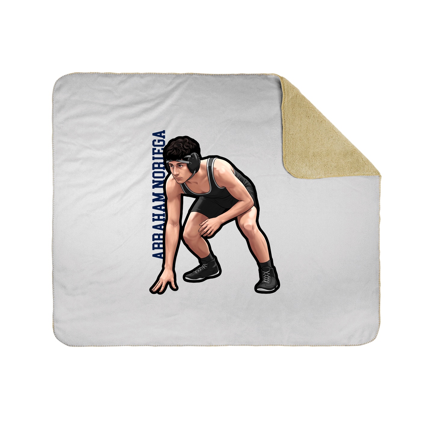 Throw Blanket — Name Vertical in White