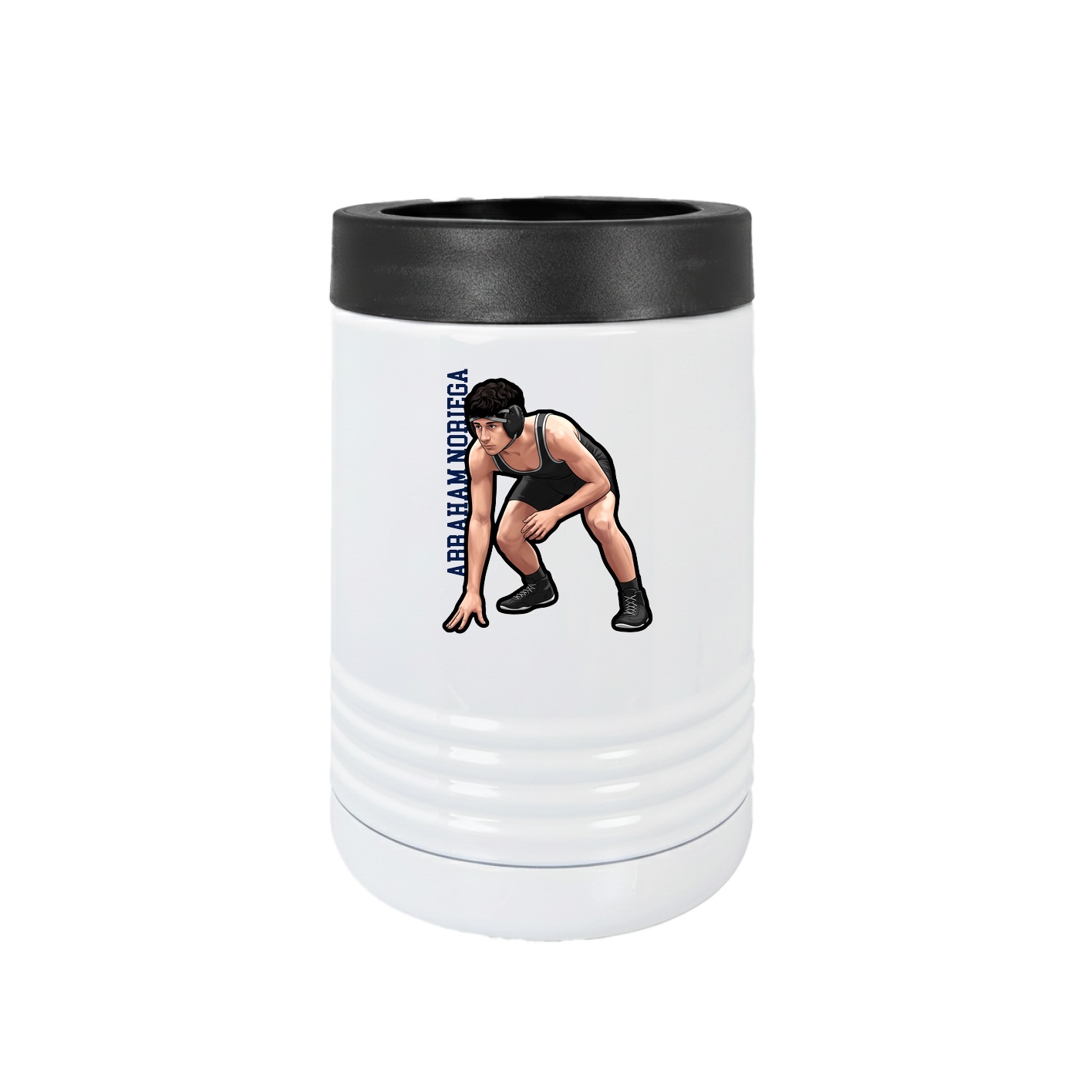 Beverage Holder — Name Vertical in White