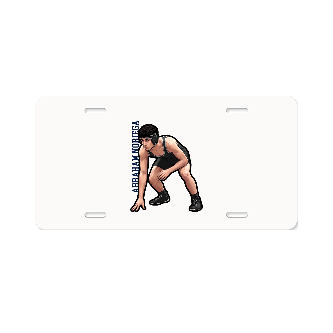 License Plate — Name Vertical in Classic