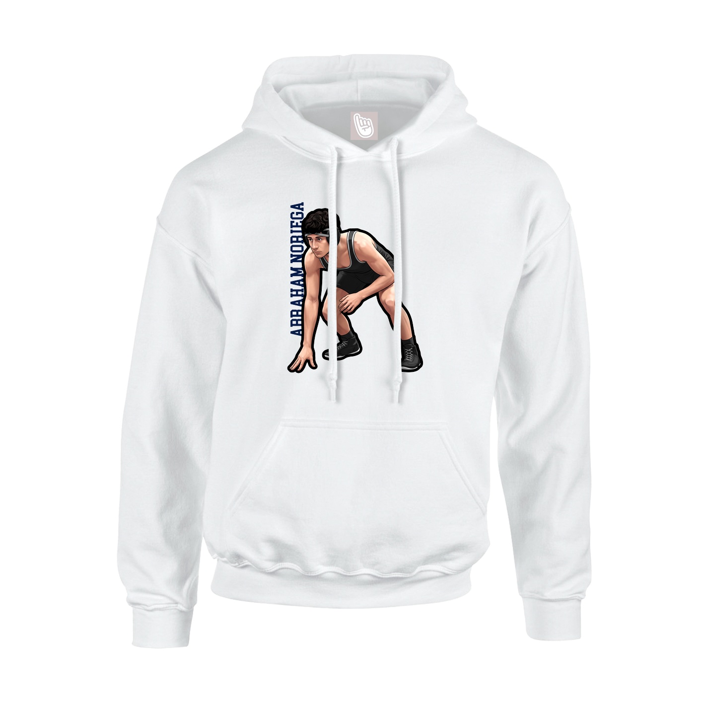 Hoodie — Name Vertical in White