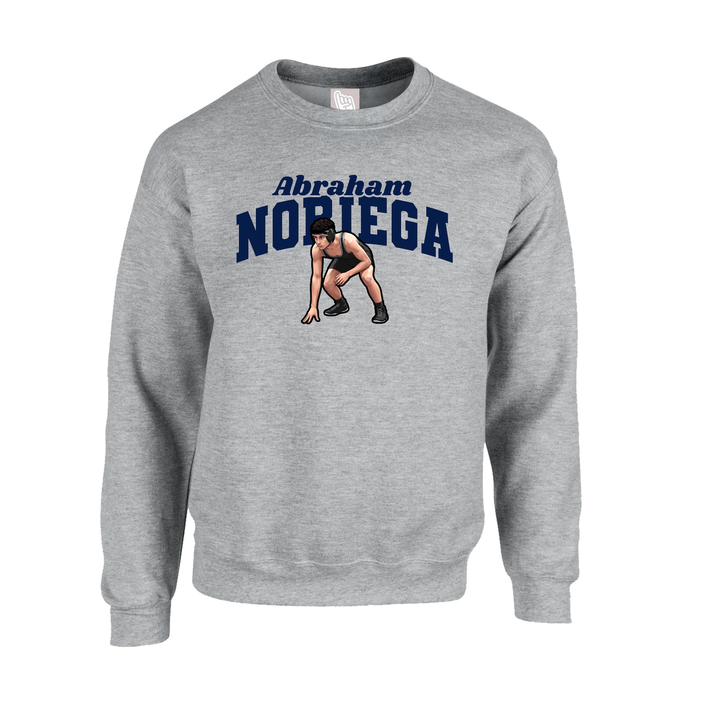 Fleece Crew — Signature Arch in Grey