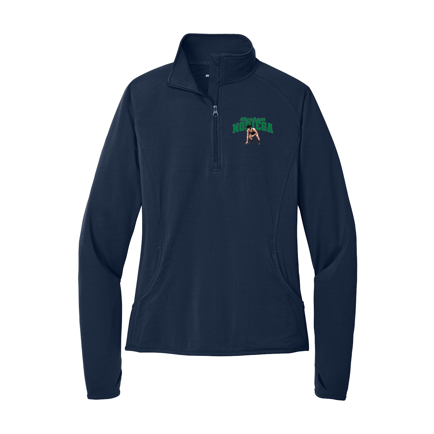 Women's Q-Zip Pullover — Signature Arch in Navy