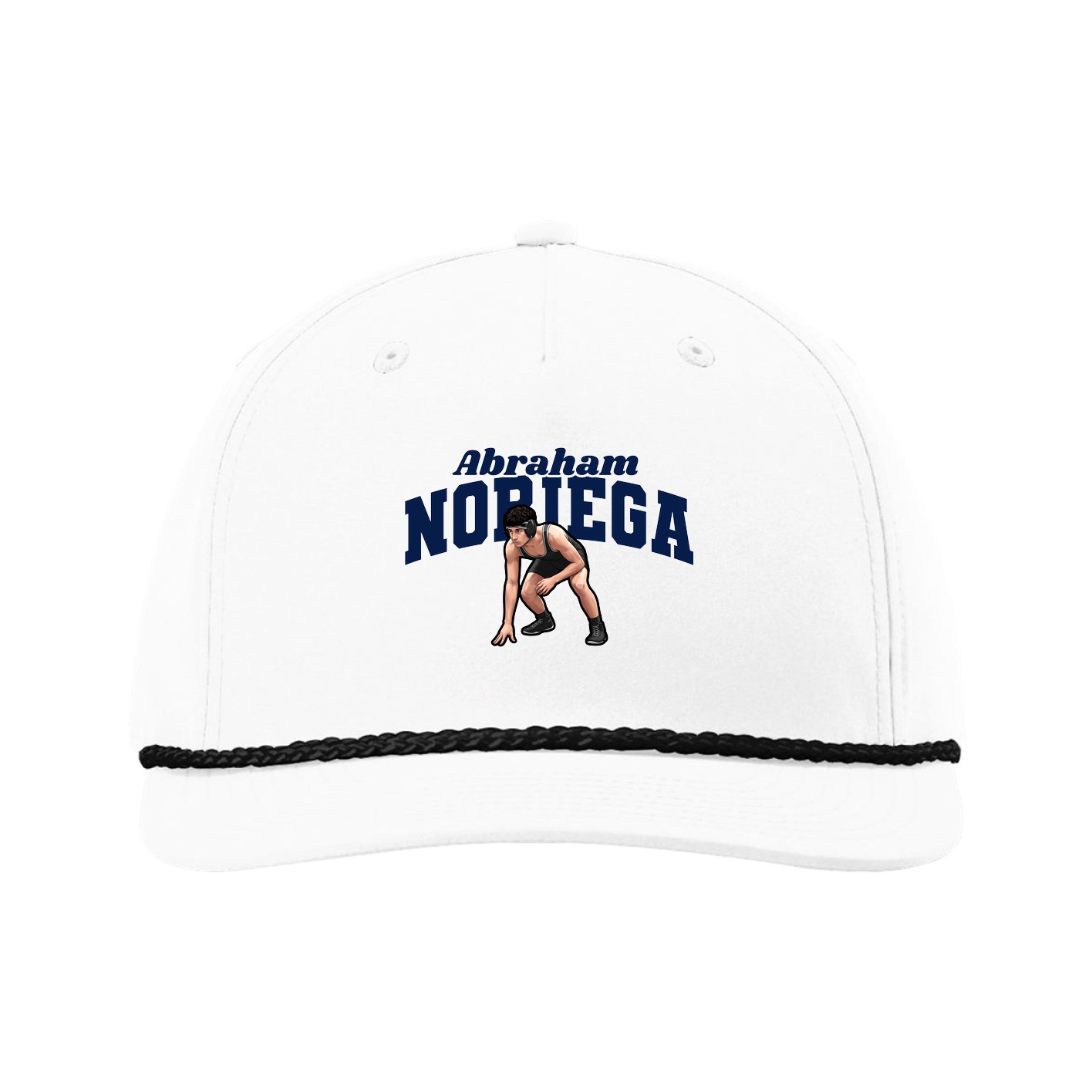 Five-Panel Classic Rope Cap — Signature Arch in White