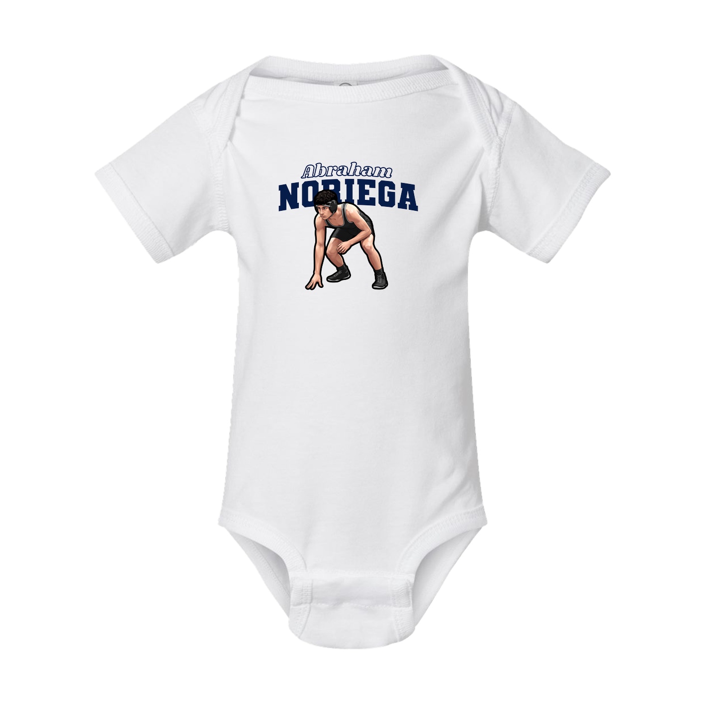 Baby Onesie — Name Arch in White