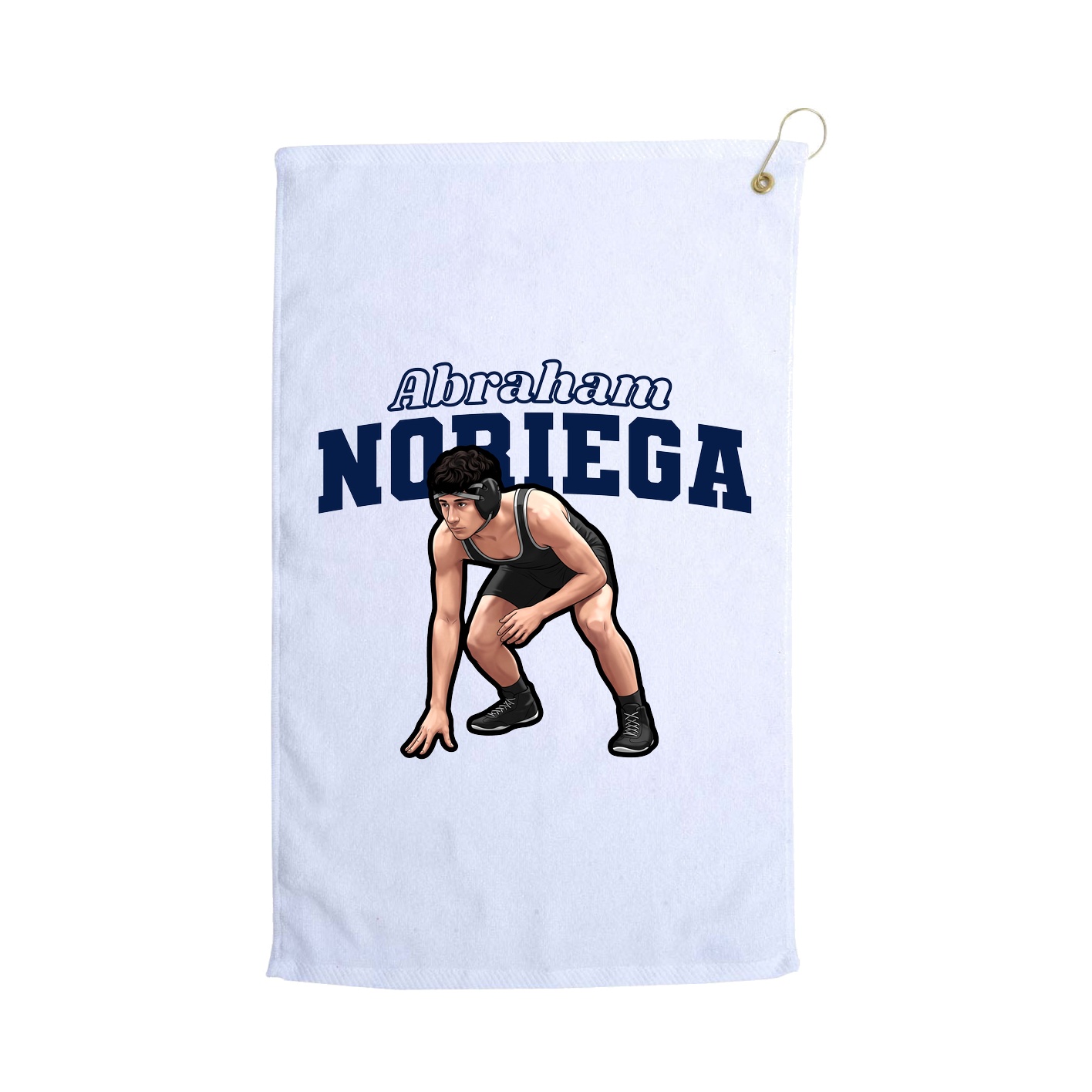 Golf Towel — Name Arch in White