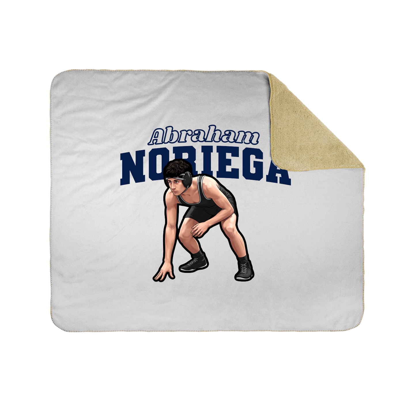Throw Blanket — Name Arch in White