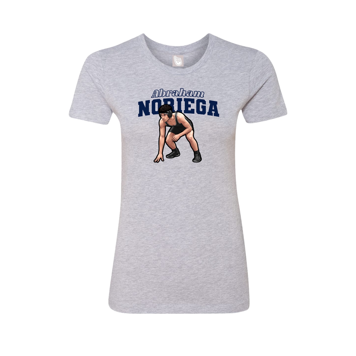 Fitted Women's Tee — Name Arch in Grey