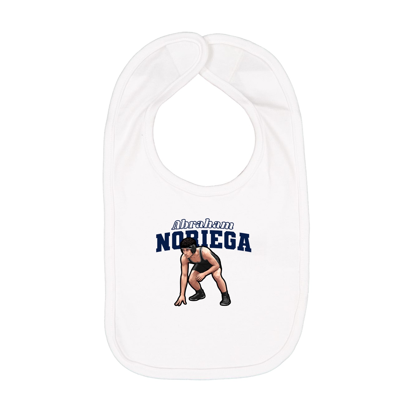 Infant Bib — Name Arch in White