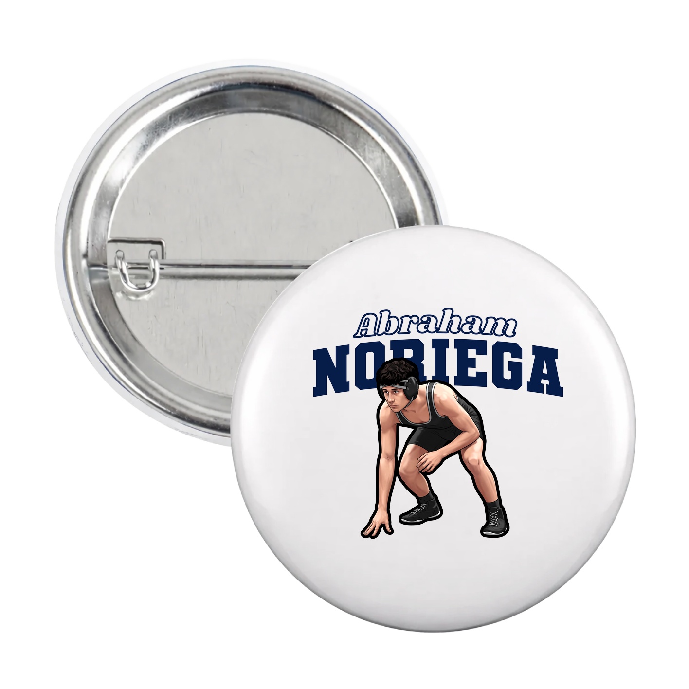 Game Day Button — Name Arch in White