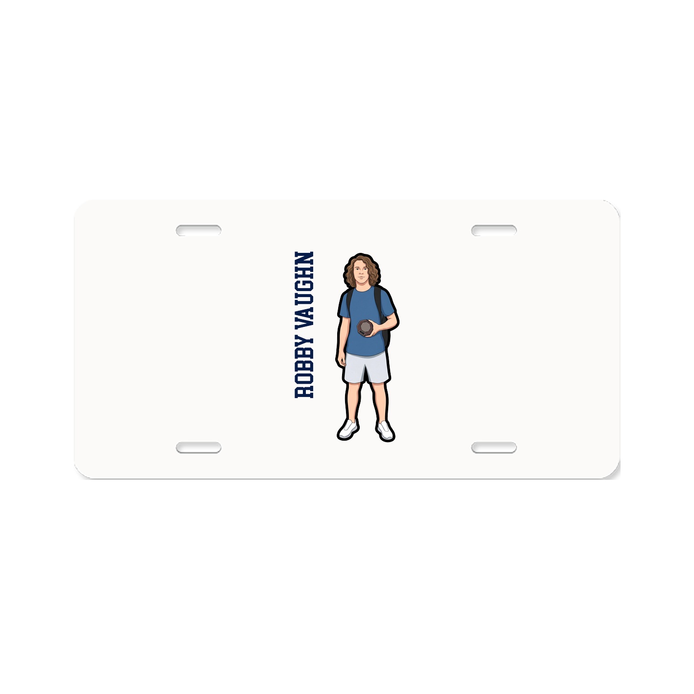 License Plate — Name Vertical in Classic