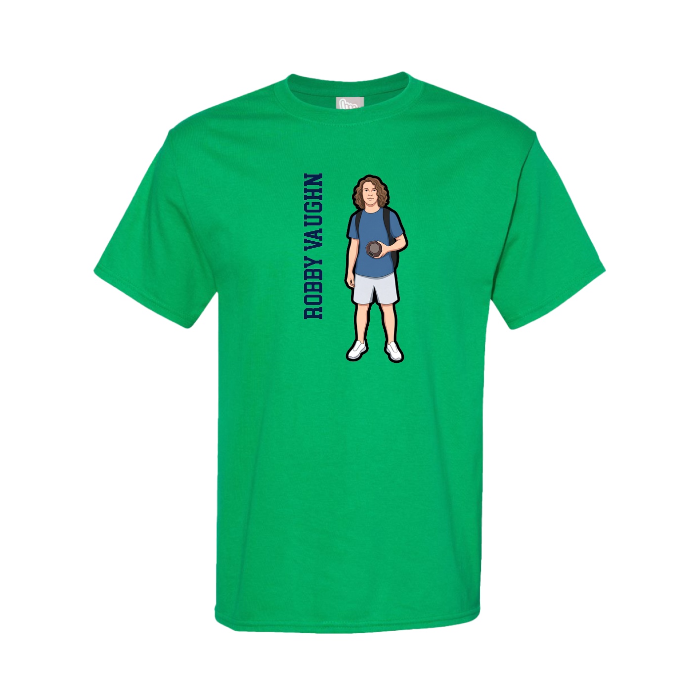 Youth Tee — Name Vertical in Green