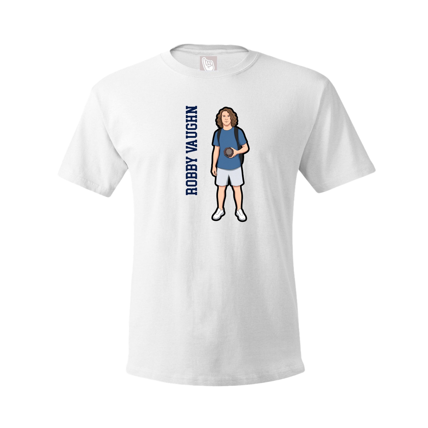 Youth Tee — Name Vertical in White