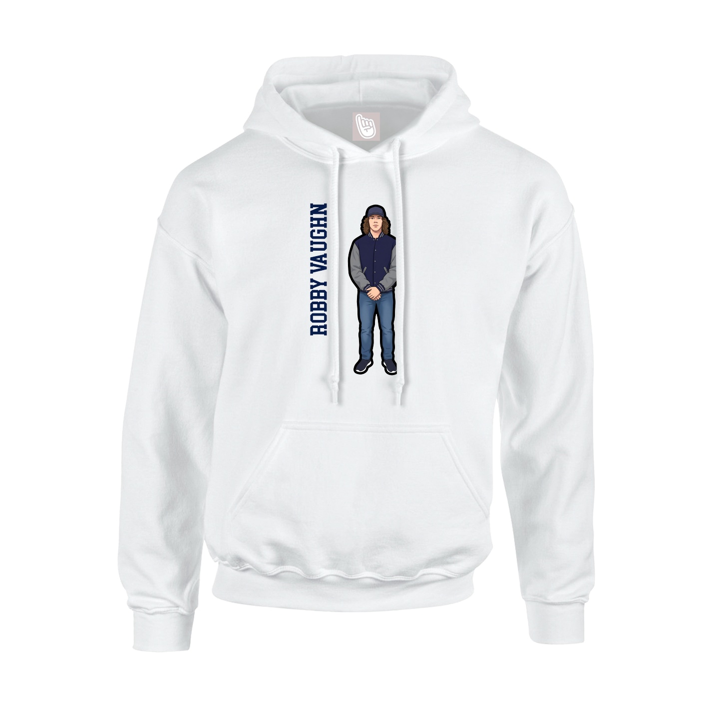 Hoodie — Name Vertical in White