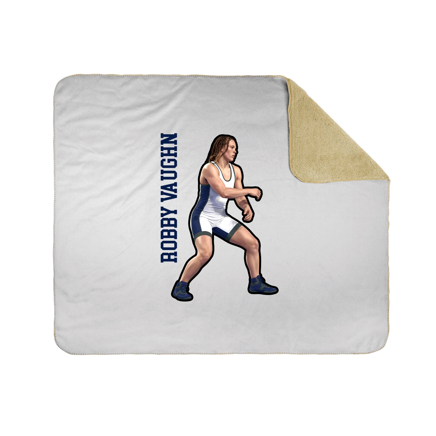 Throw Blanket — Name Vertical in White