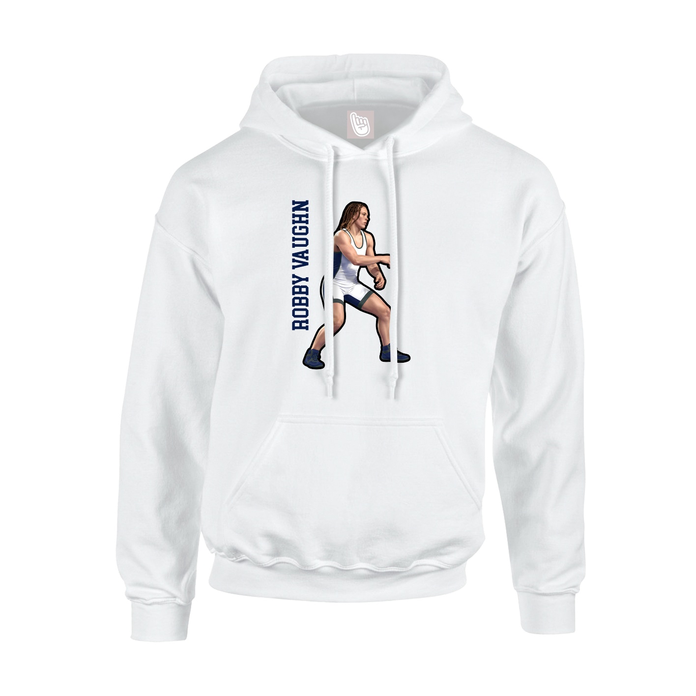 Hoodie — Name Vertical in White