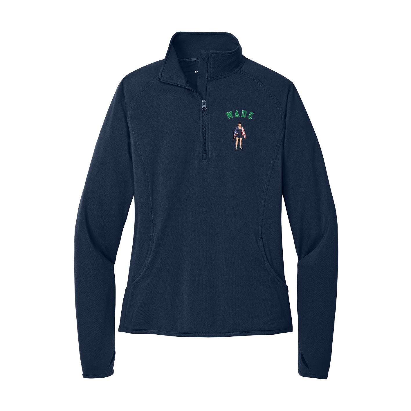 Women's Q-Zip Pullover — Shirsey Arch in Navy