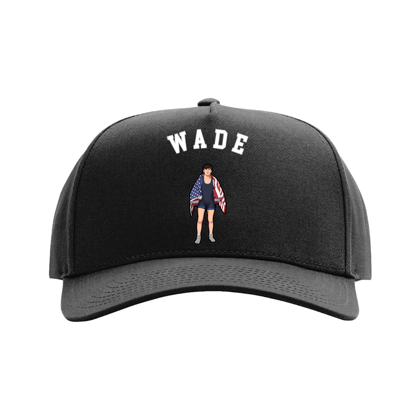 Full Fabric Five-Panel Champ Cap — Shirsey Arch in Black