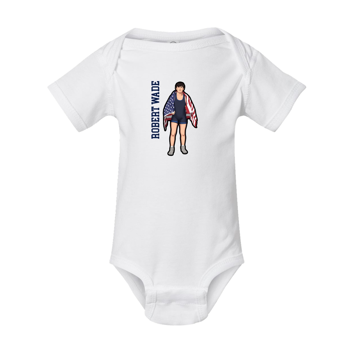 Baby Onesie — Name Vertical in White